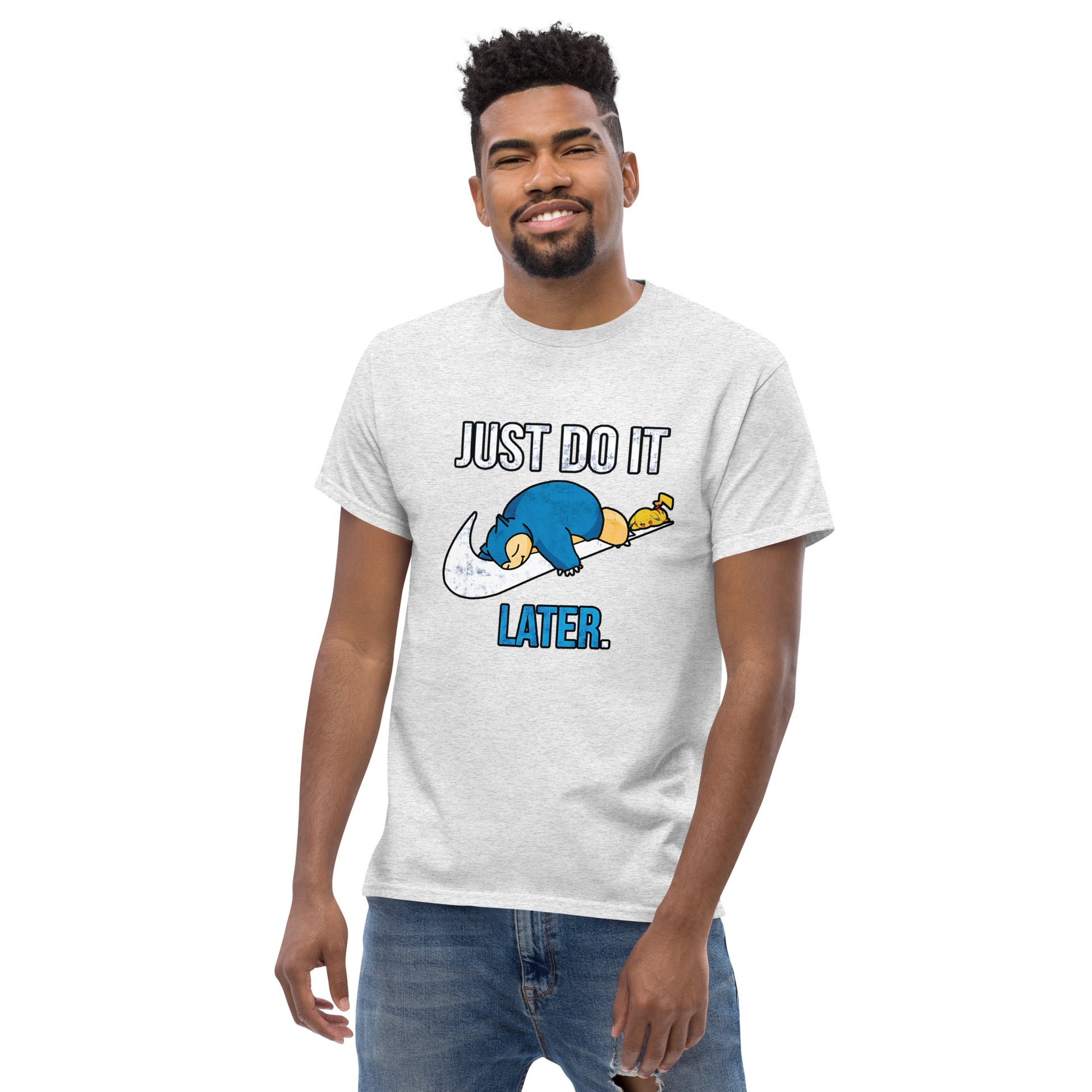 Just Do It Later T-Shirt Pika And Snorlax Sleeping Tee Funny Just Do IT Later Joke Unisex
