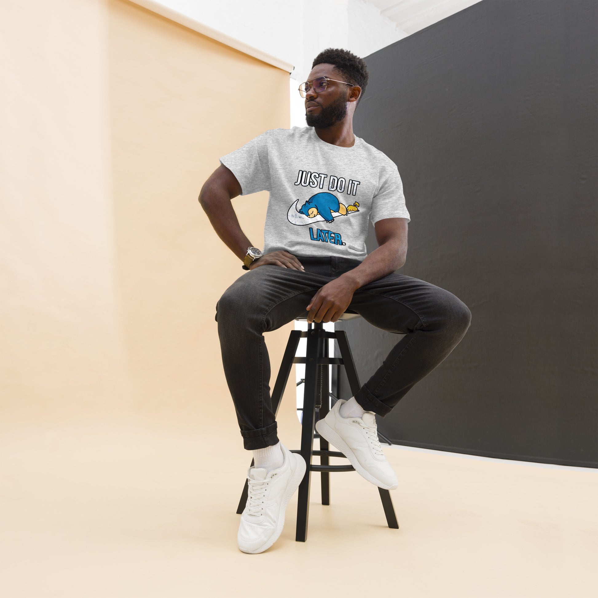 Just Do It Later T-Shirt Pika And Snorlax Sleeping Tee Funny Just Do IT Later Joke Unisex