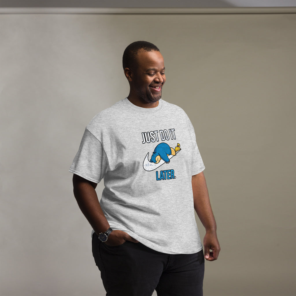 Just Do It Later T-Shirt Pika And Snorlax Sleeping Tee Funny Just Do IT Later Joke Unisex