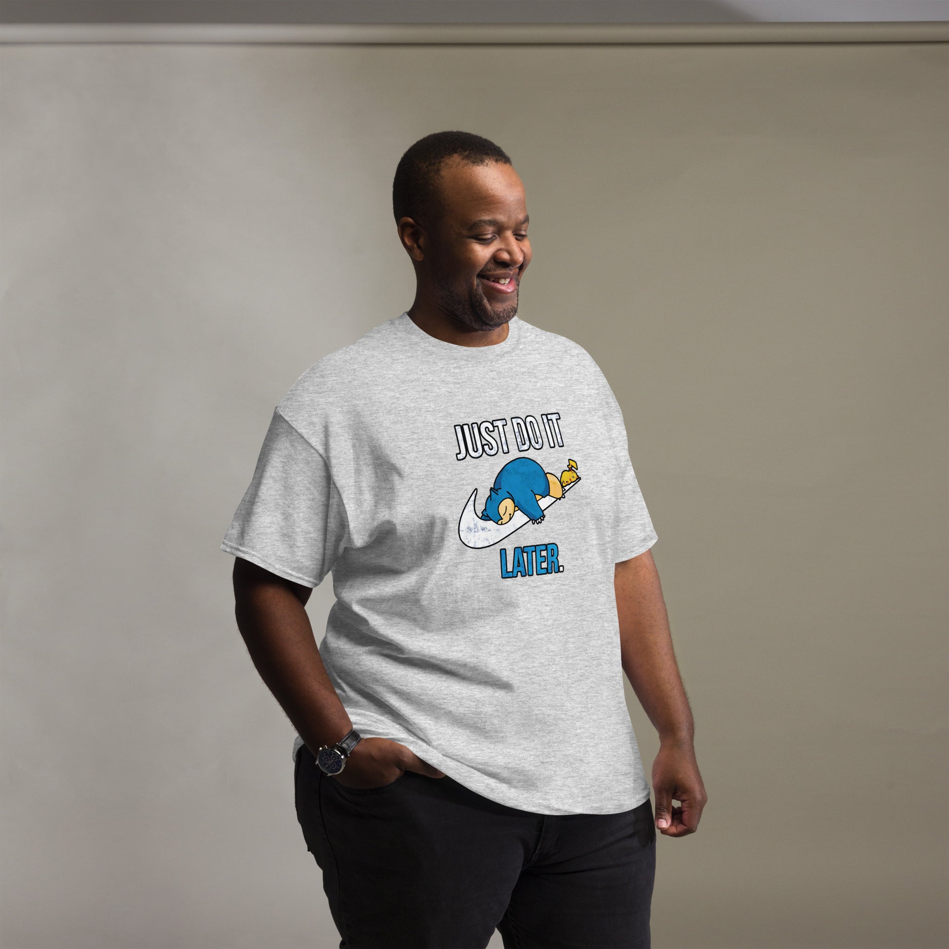 Just Do It Later T-Shirt Pika And Snorlax Sleeping Tee Funny Just Do IT Later Joke Unisex