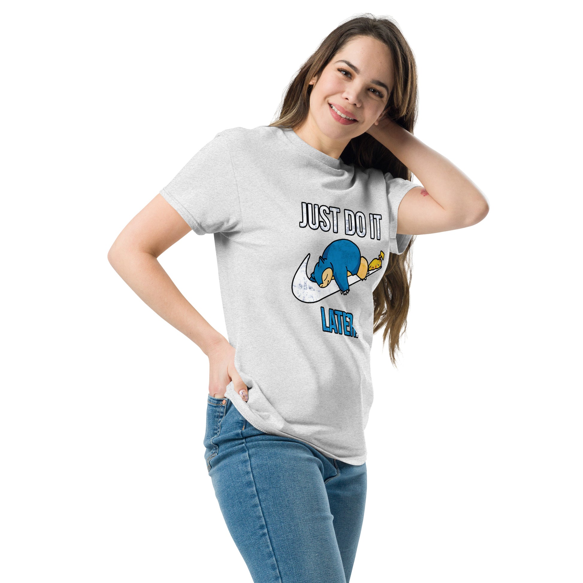 Just Do It Later T-Shirt Pika And Snorlax Sleeping Tee Funny Just Do IT Later Joke Unisex
