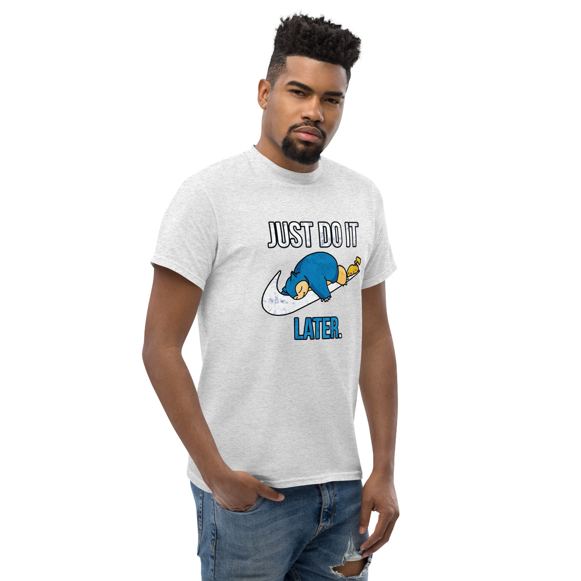 Just Do It Later T-Shirt Pika And Snorlax Sleeping Tee Funny Just Do IT Later Joke Unisex