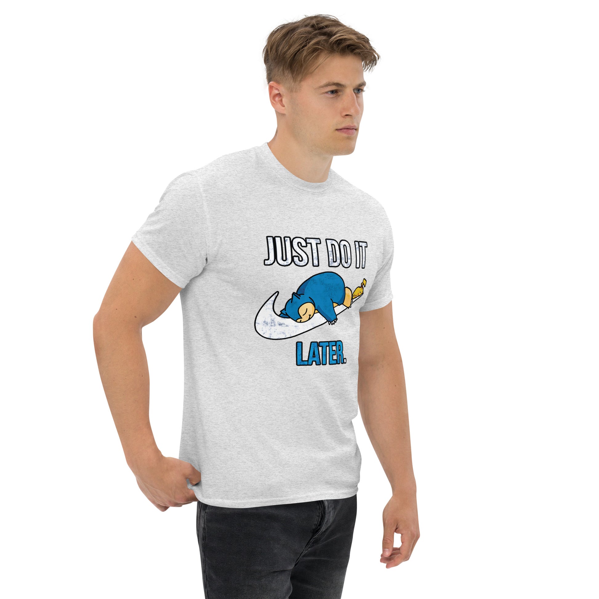 Just Do It Later T-Shirt Pika And Snorlax Sleeping Tee Funny Just Do IT Later Joke Unisex