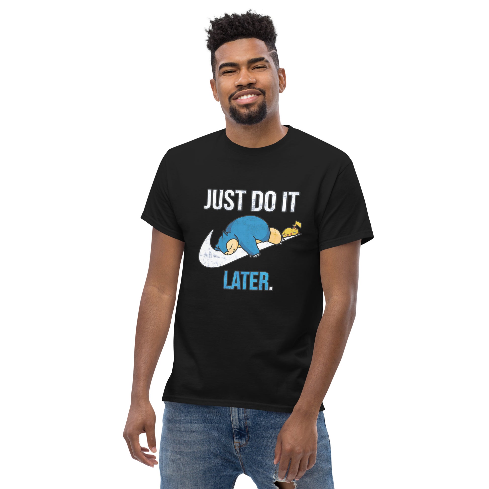 Just Do It Later T-Shirt Pika And Snorlax Sleeping Tee Funny Just Do IT Later Joke Unisex