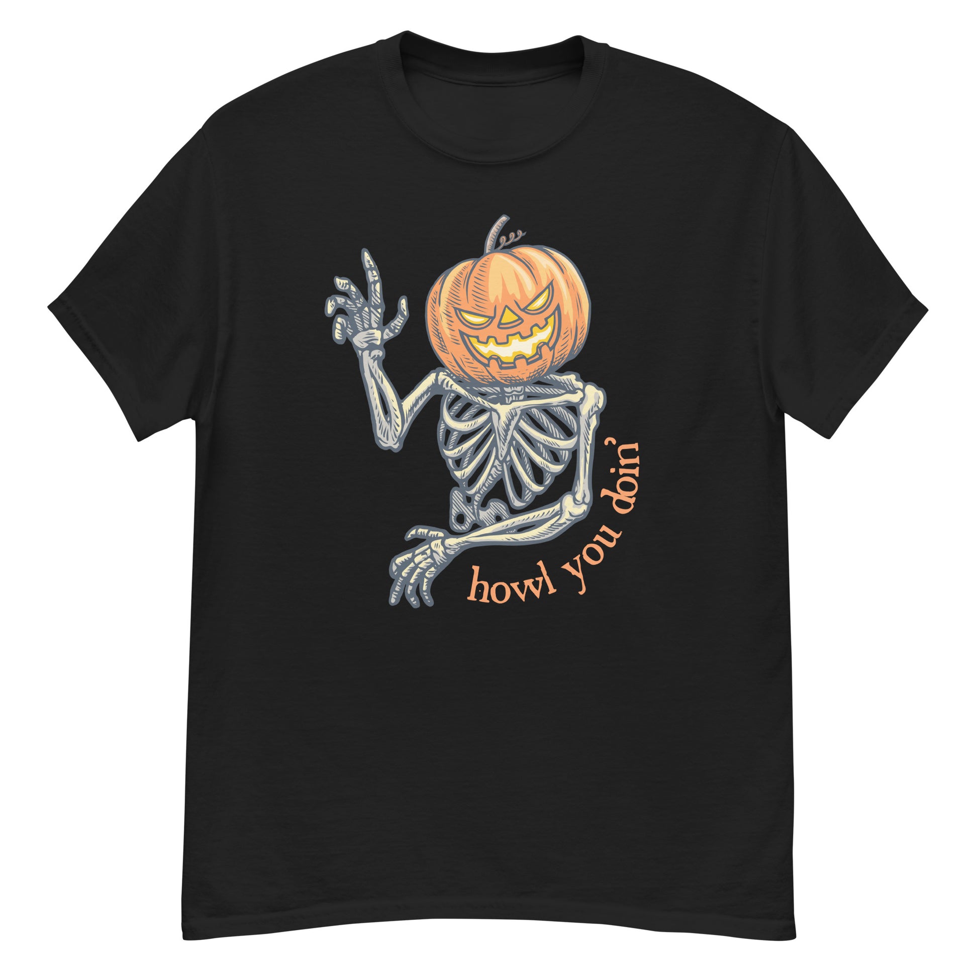 Howl You Doin' Shirt - Funny Halloween Skeleton Tee