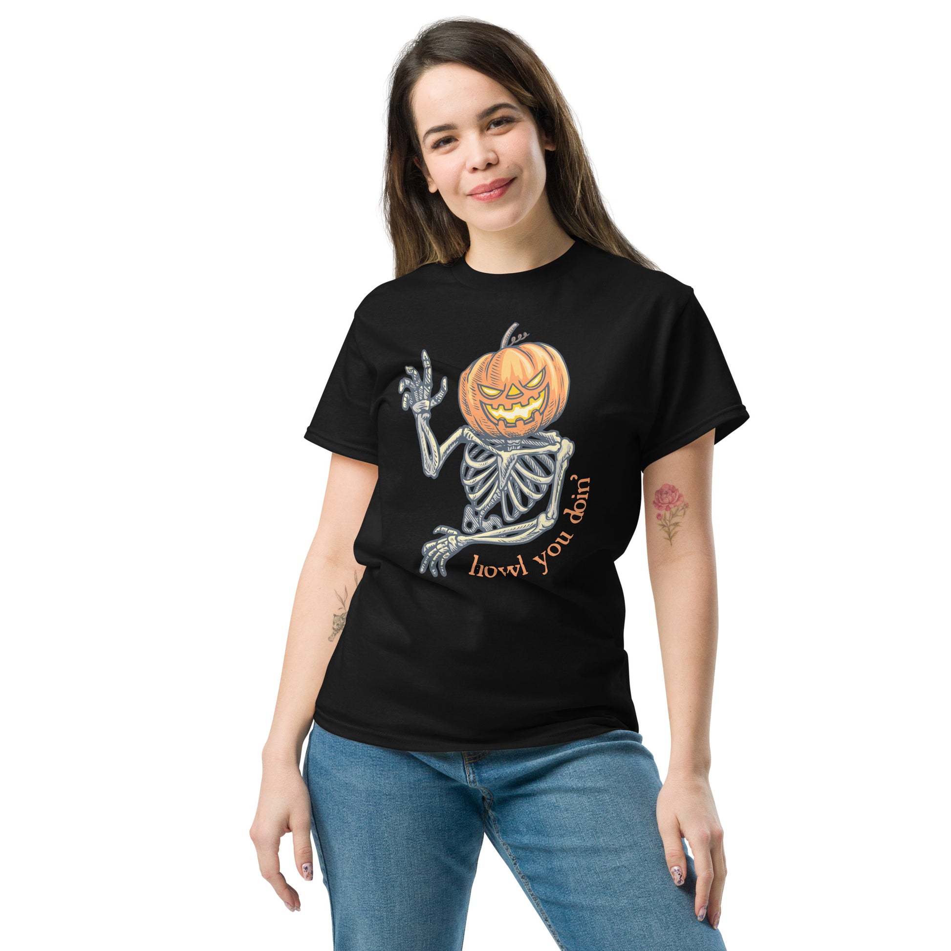 Howl You Doin' Shirt - Funny Halloween Skeleton Tee