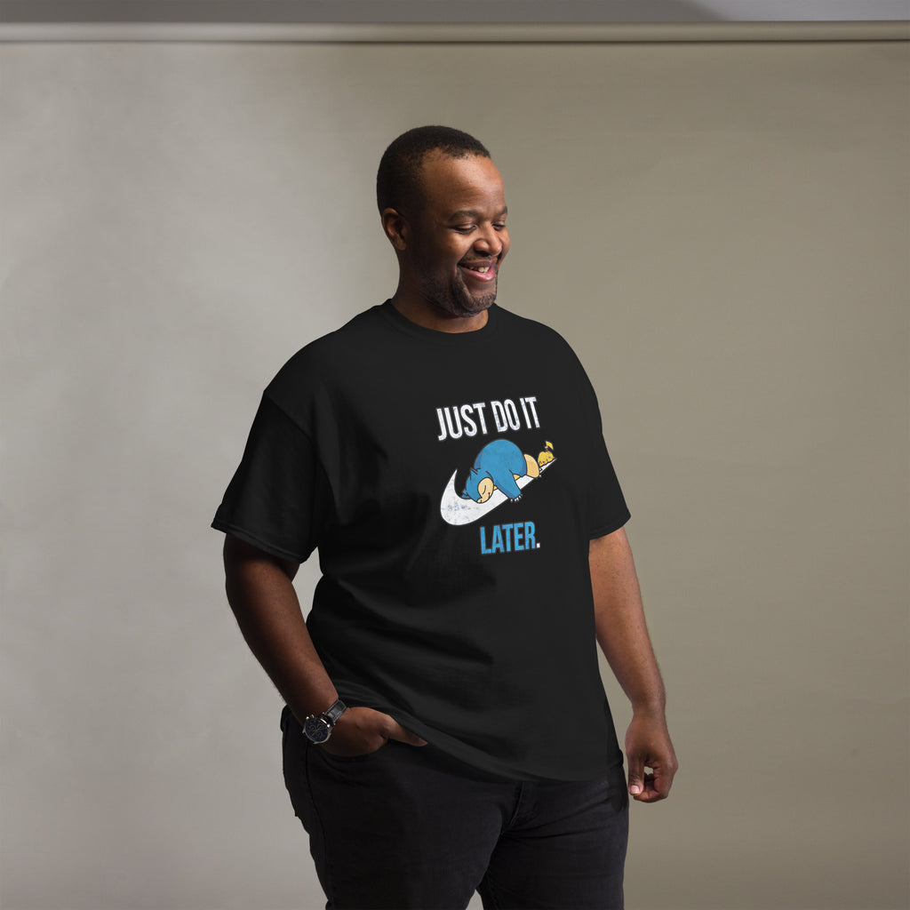 Just Do It Later T-Shirt Pika And Snorlax Sleeping Tee Funny Just Do IT Later Joke Unisex