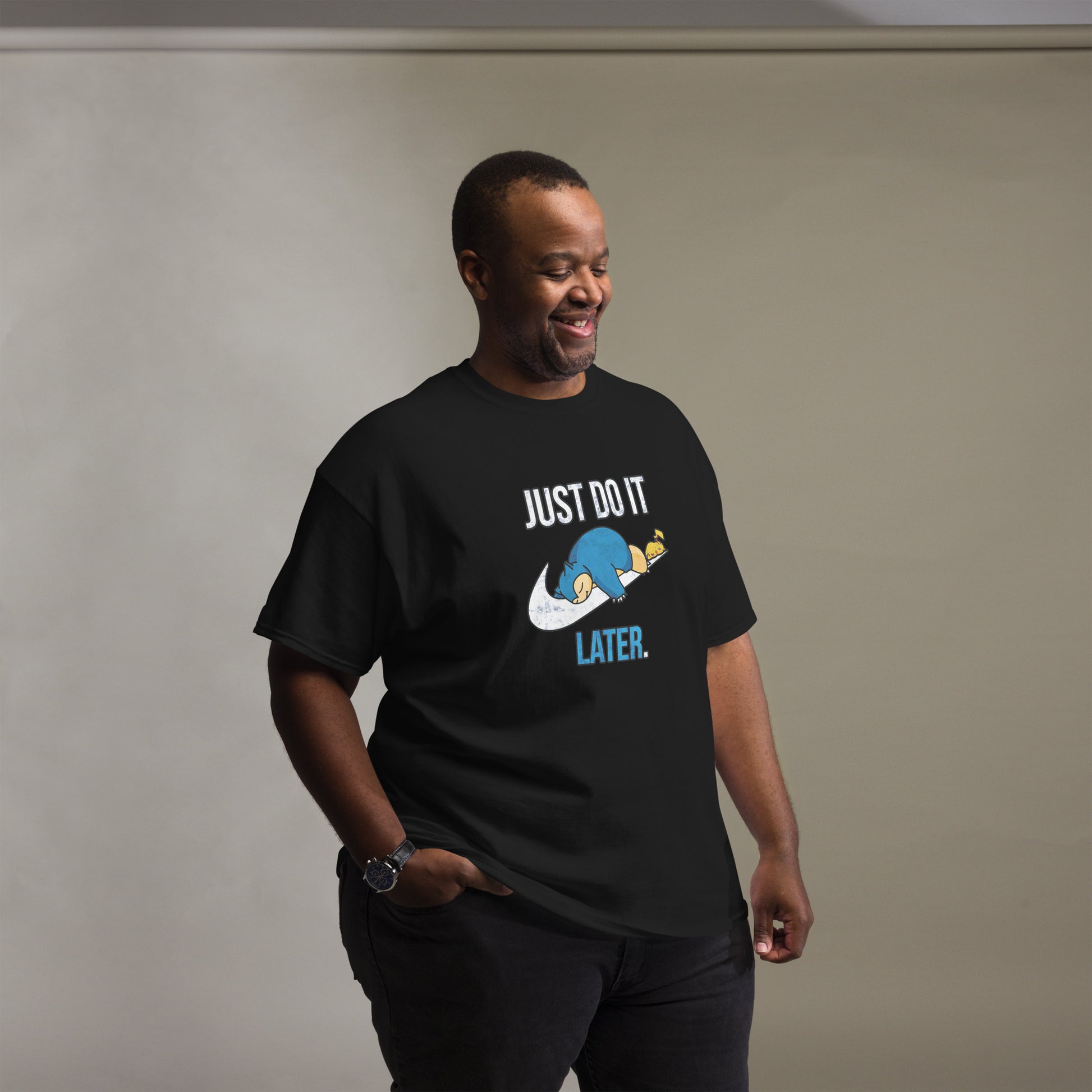 Just Do It Later T-Shirt Pika And Snorlax Sleeping Tee Funny Just Do IT Later Joke Unisex