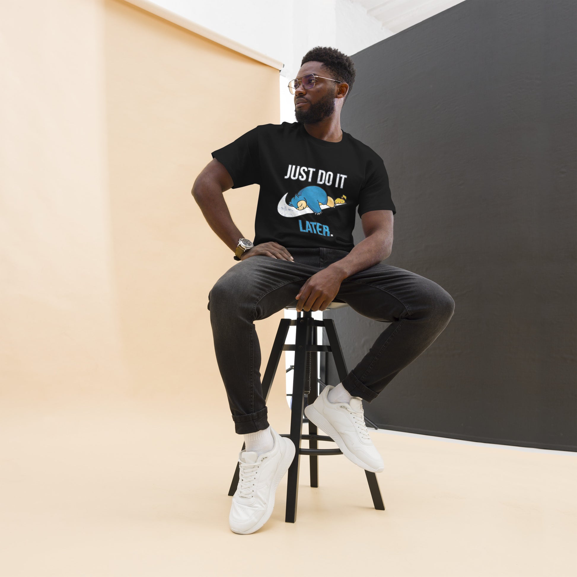 Just Do It Later T-Shirt Pika And Snorlax Sleeping Tee Funny Just Do IT Later Joke Unisex