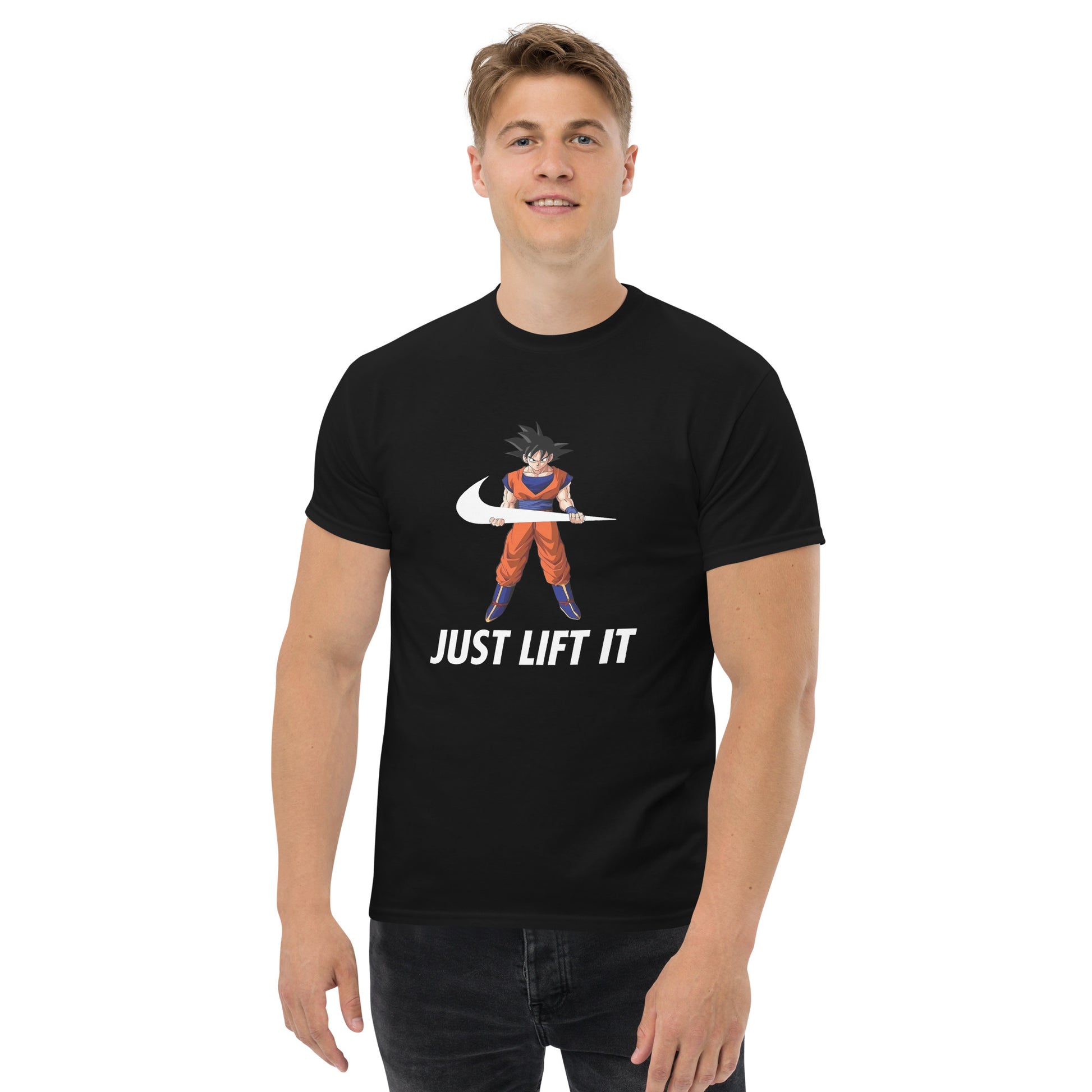 Just Lift It Dragon Super Anime Ball Goku Workout Motivation T-Shirt