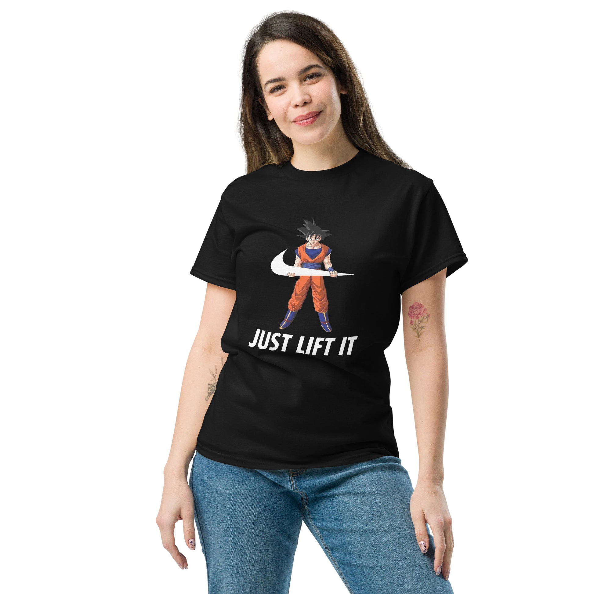 Just Lift It Dragon Super Anime Ball Goku Workout Motivation T-Shirt