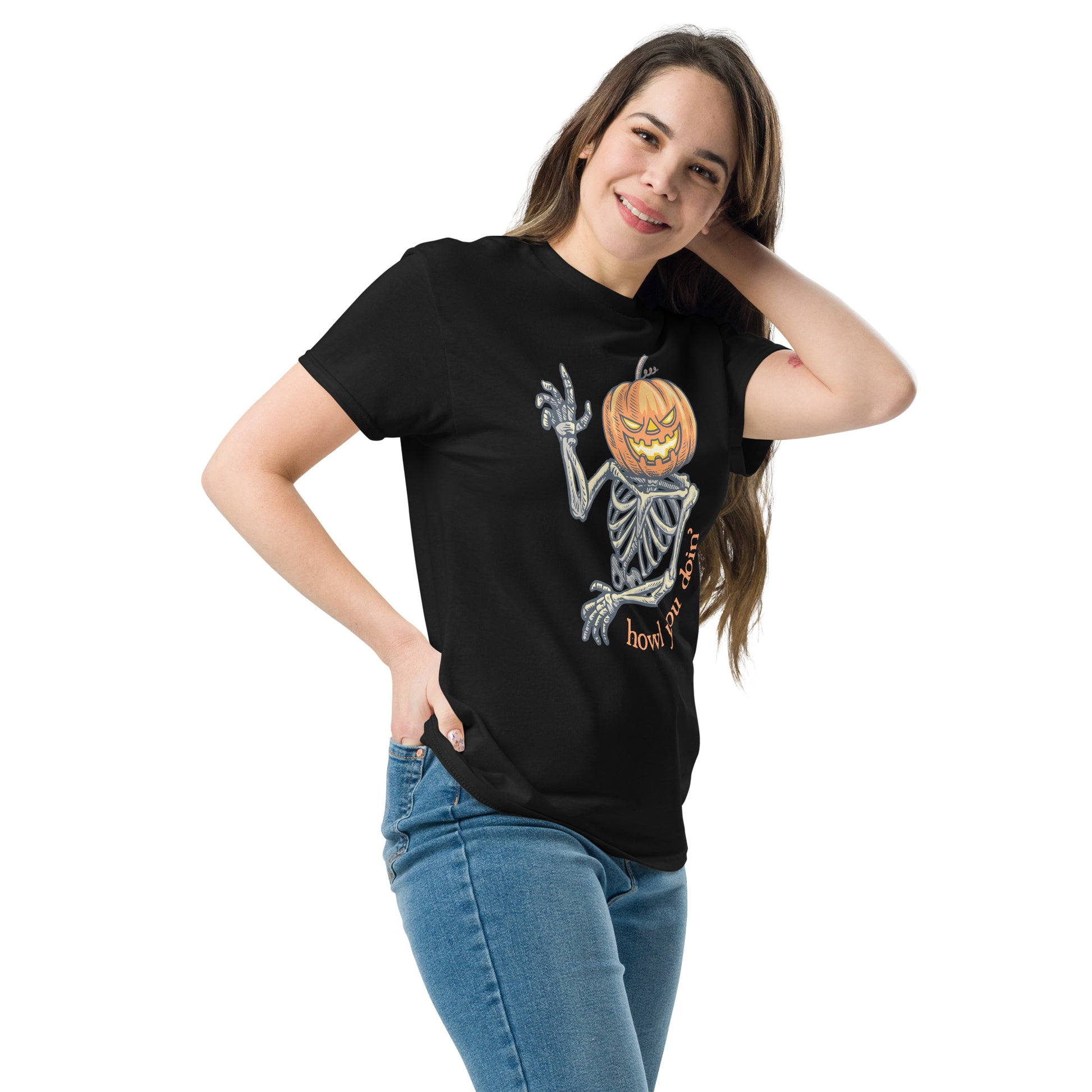 Howl You Doin' Shirt - Funny Halloween Skeleton Tee