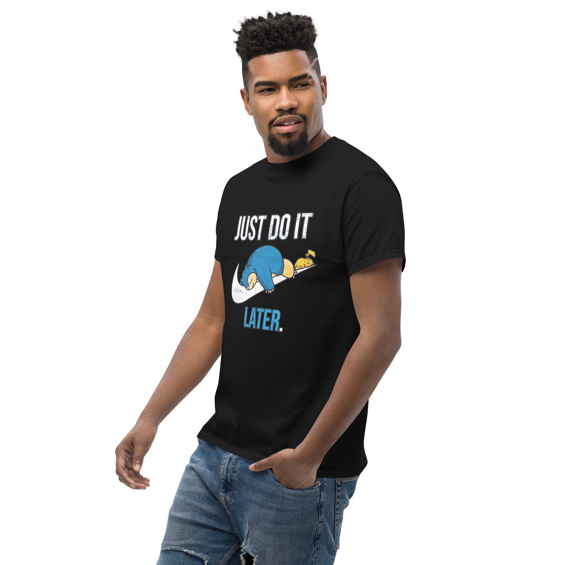 Just Do It Later T-Shirt Pika And Snorlax Sleeping Tee Funny Just Do IT Later Joke Unisex