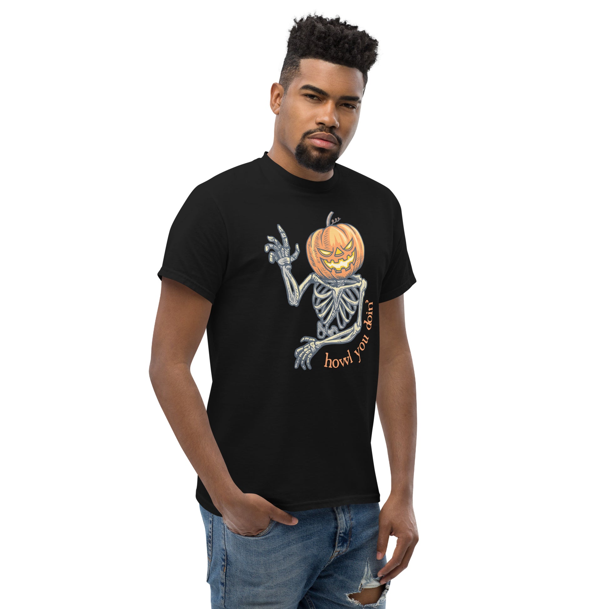Howl You Doin' Shirt - Funny Halloween Skeleton Tee