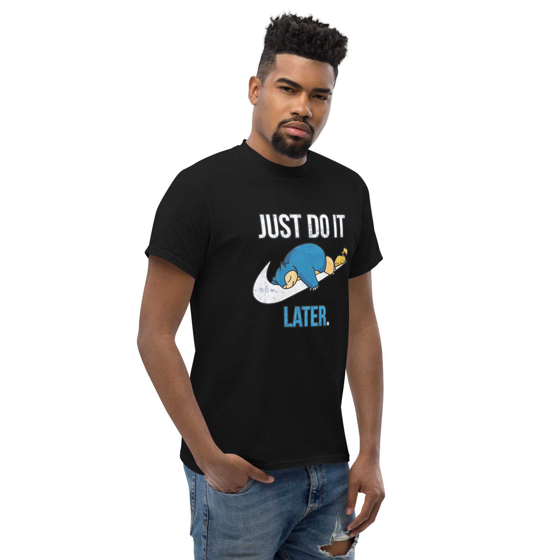 Just Do It Later T-Shirt Pika And Snorlax Sleeping Tee Funny Just Do IT Later Joke Unisex