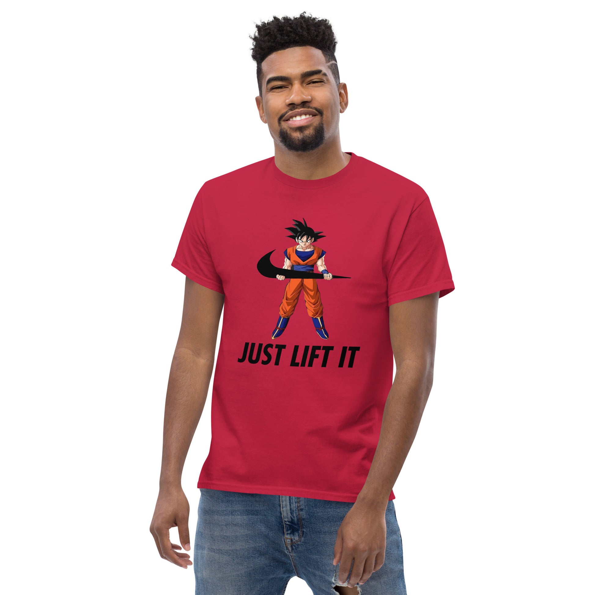 Just Lift It Dragon Super Anime Ball Goku Workout Motivation T-Shirt