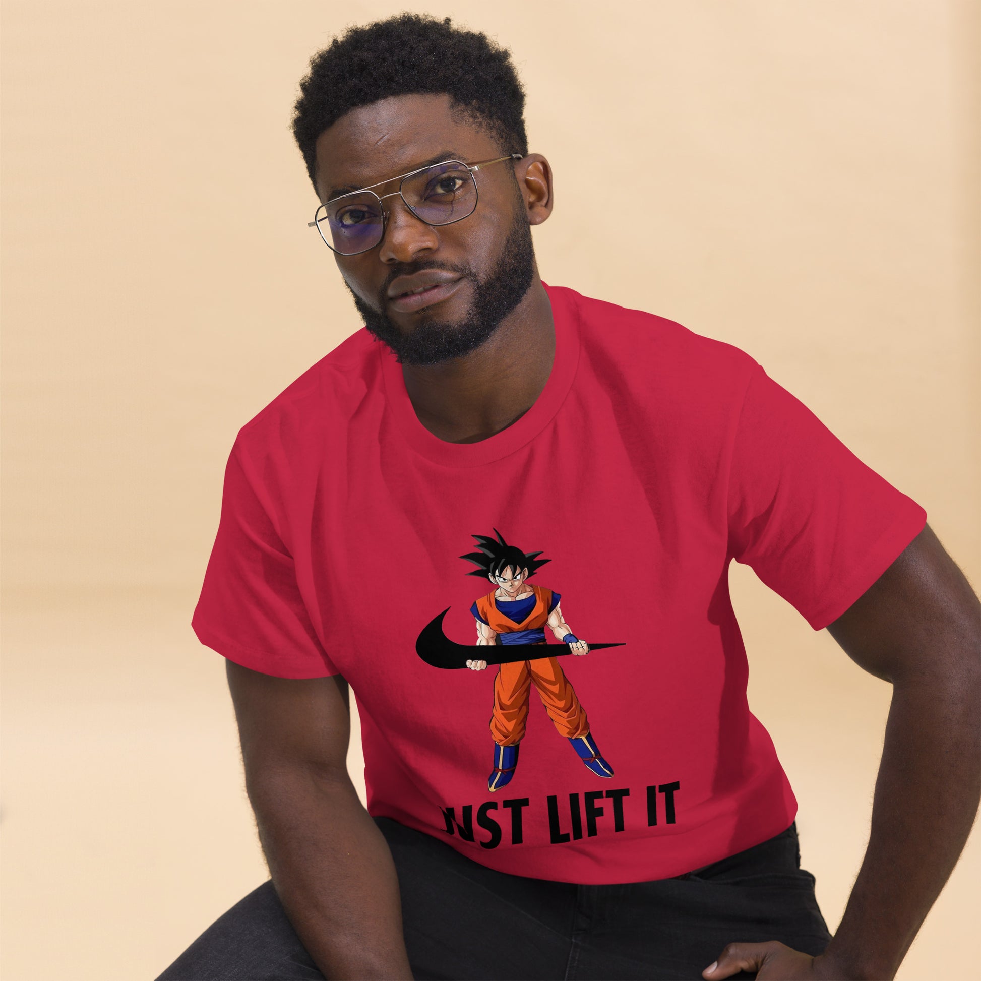 Just Lift It Dragon Super Anime Ball Goku Workout Motivation T-Shirt