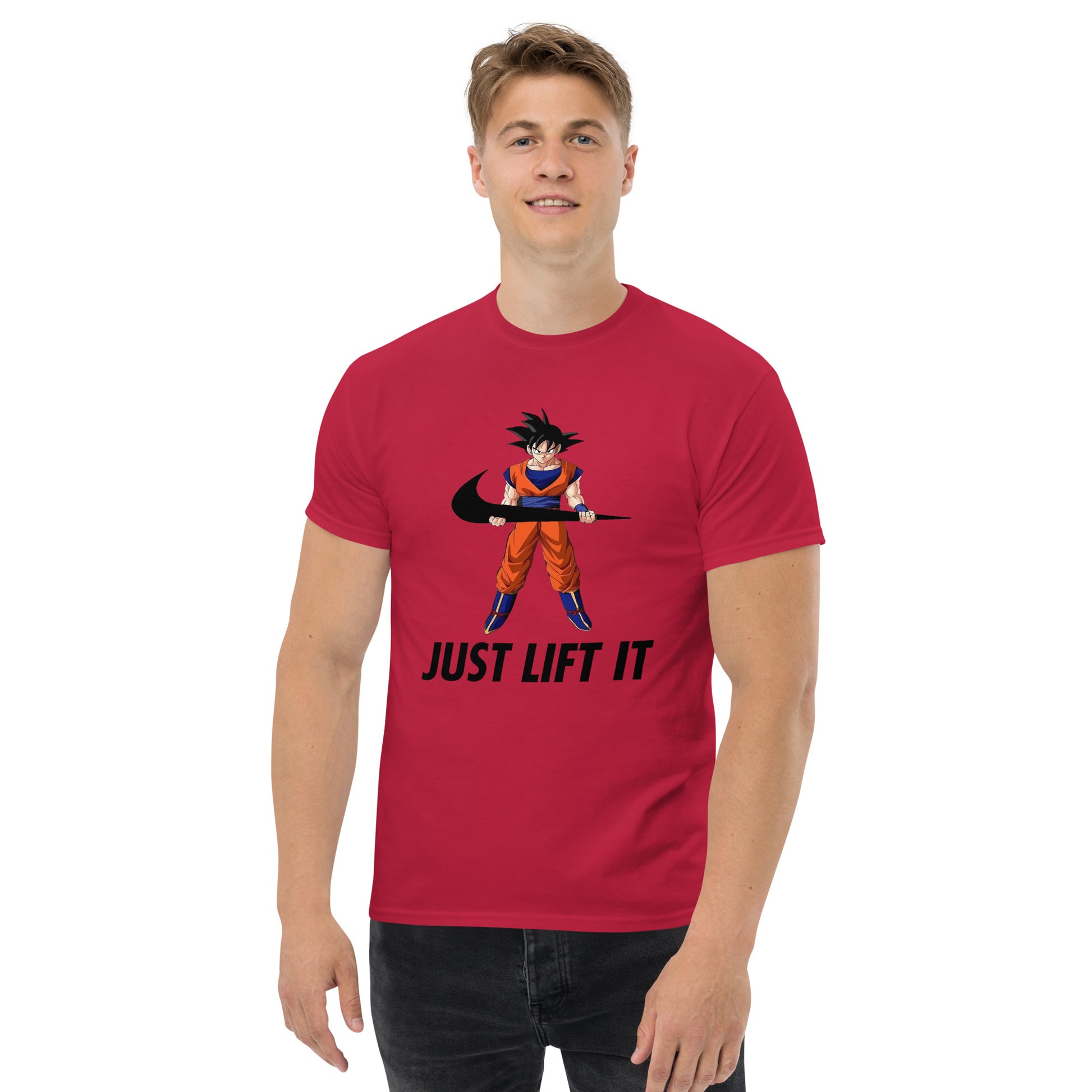 Just Lift It Dragon Super Anime Ball Goku Workout Motivation T-Shirt
