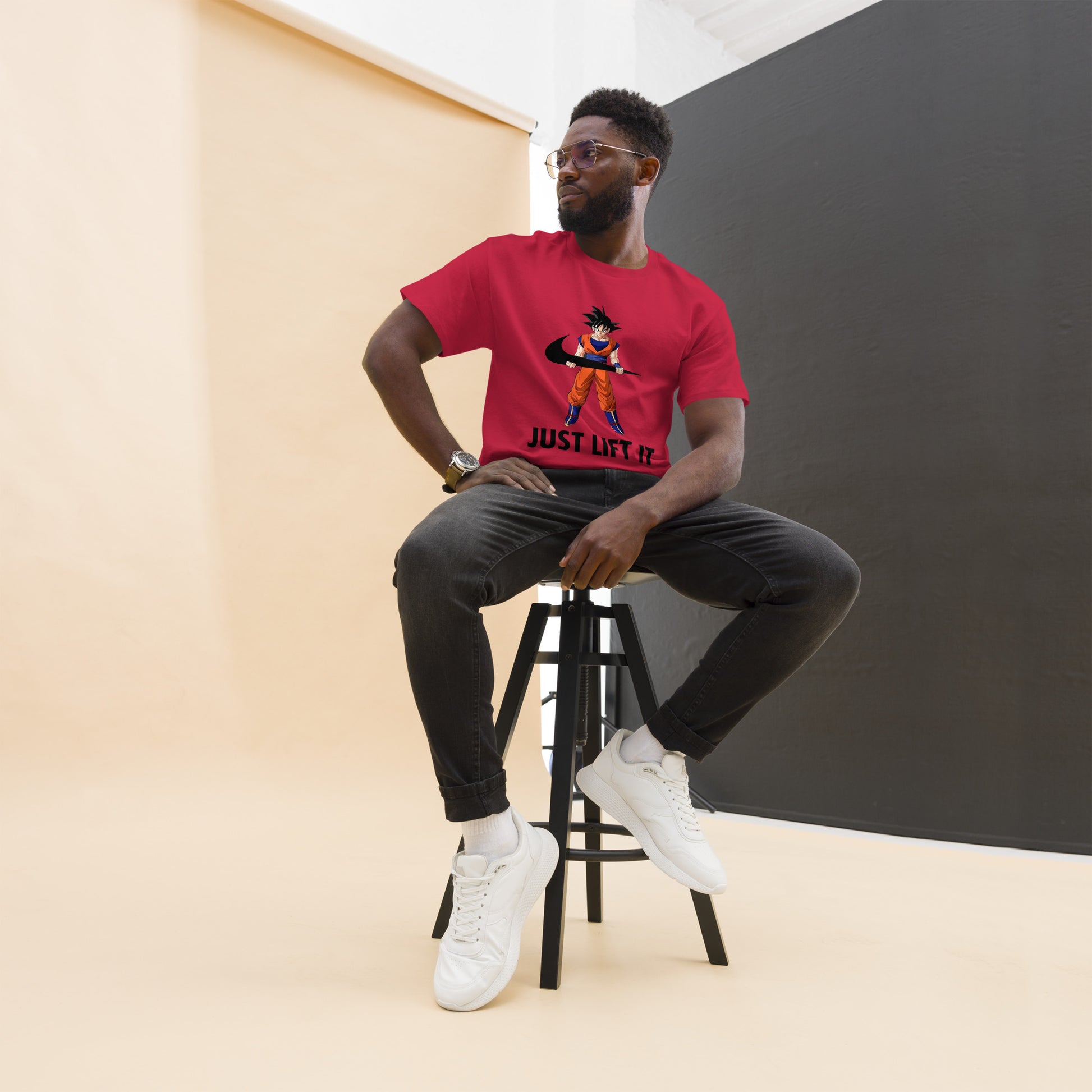 Just Lift It Dragon Super Anime Ball Goku Workout Motivation T-Shirt