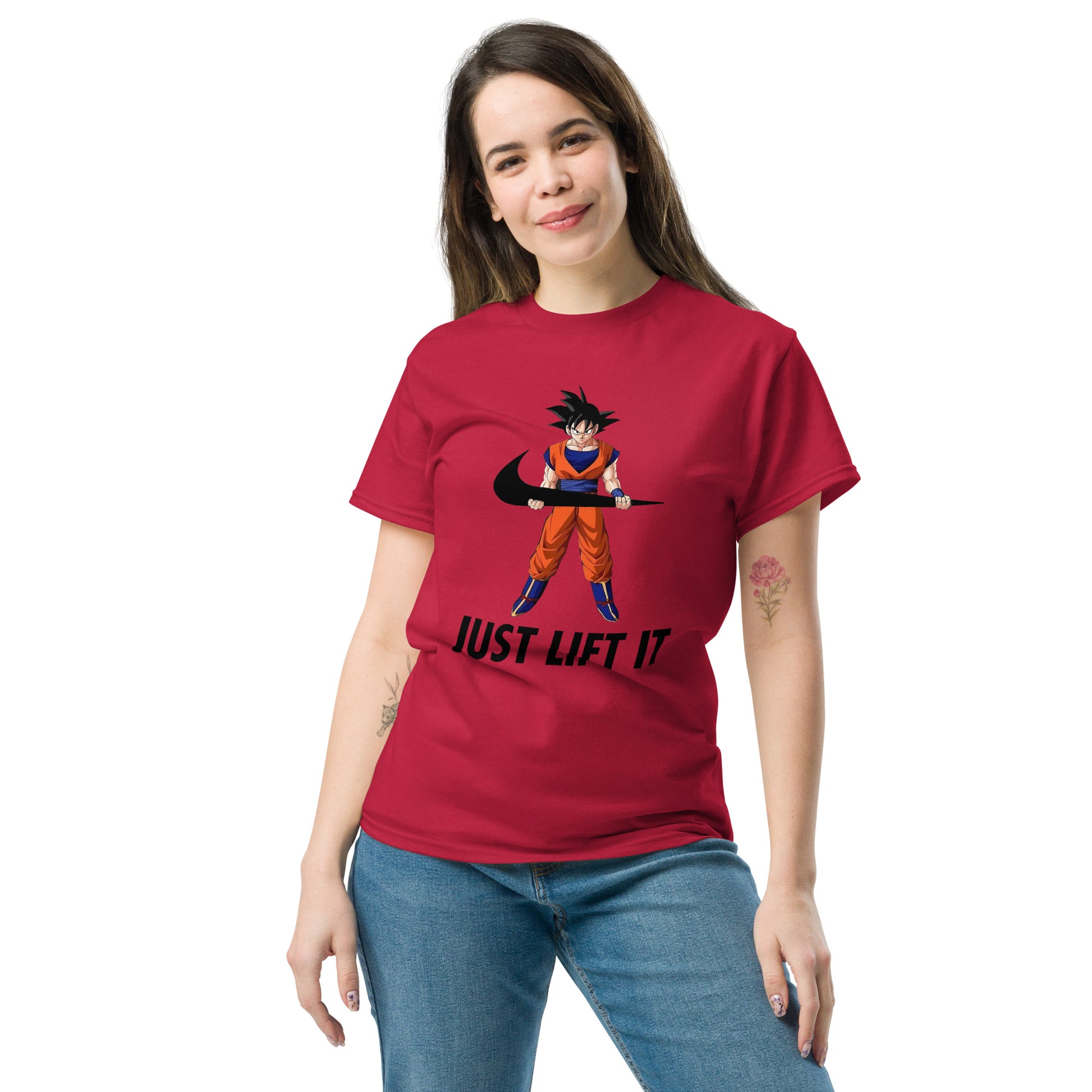 Just Lift It Dragon Super Anime Ball Goku Workout Motivation T-Shirt