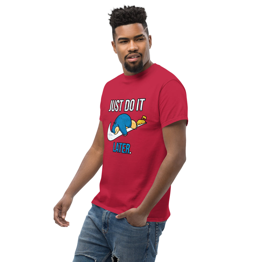 Just Do It Later T-Shirt Pika And Snorlax Sleeping Tee Funny Just Do IT Later Joke Unisex