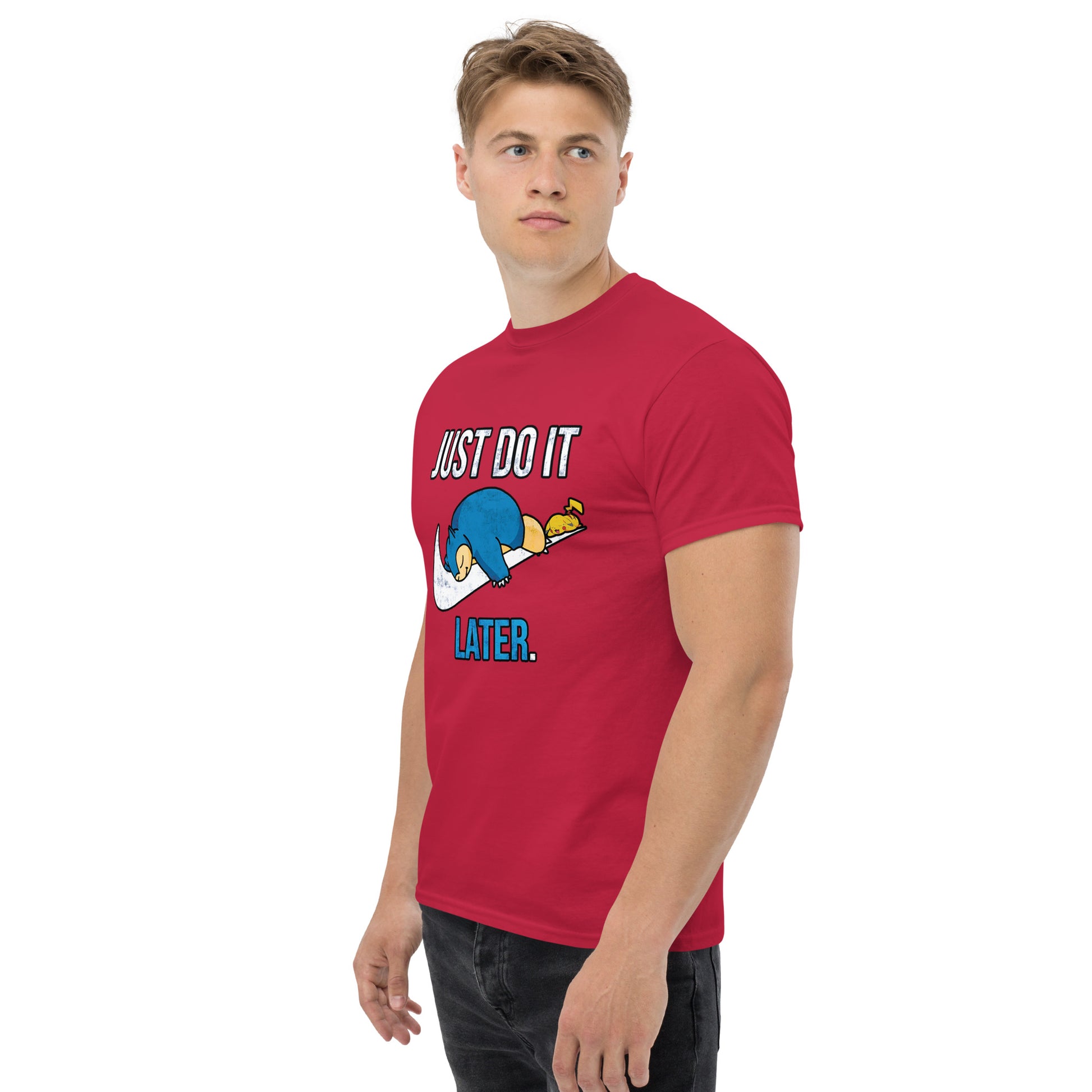 Just Do It Later T-Shirt Pika And Snorlax Sleeping Tee Funny Just Do IT Later Joke Unisex