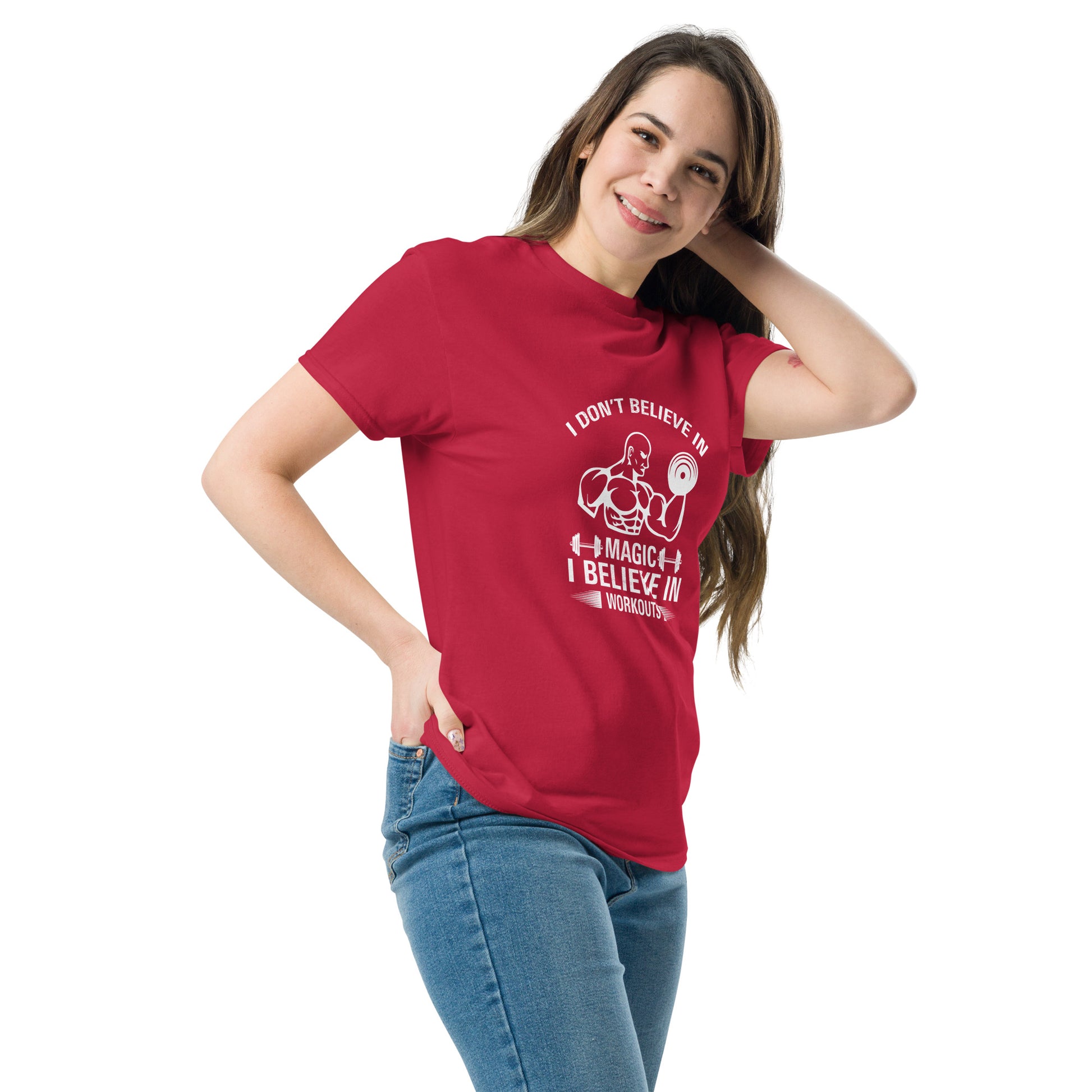 I Don't Believe In Magic I Believe In Workouts Motivation GYM T-Shirt