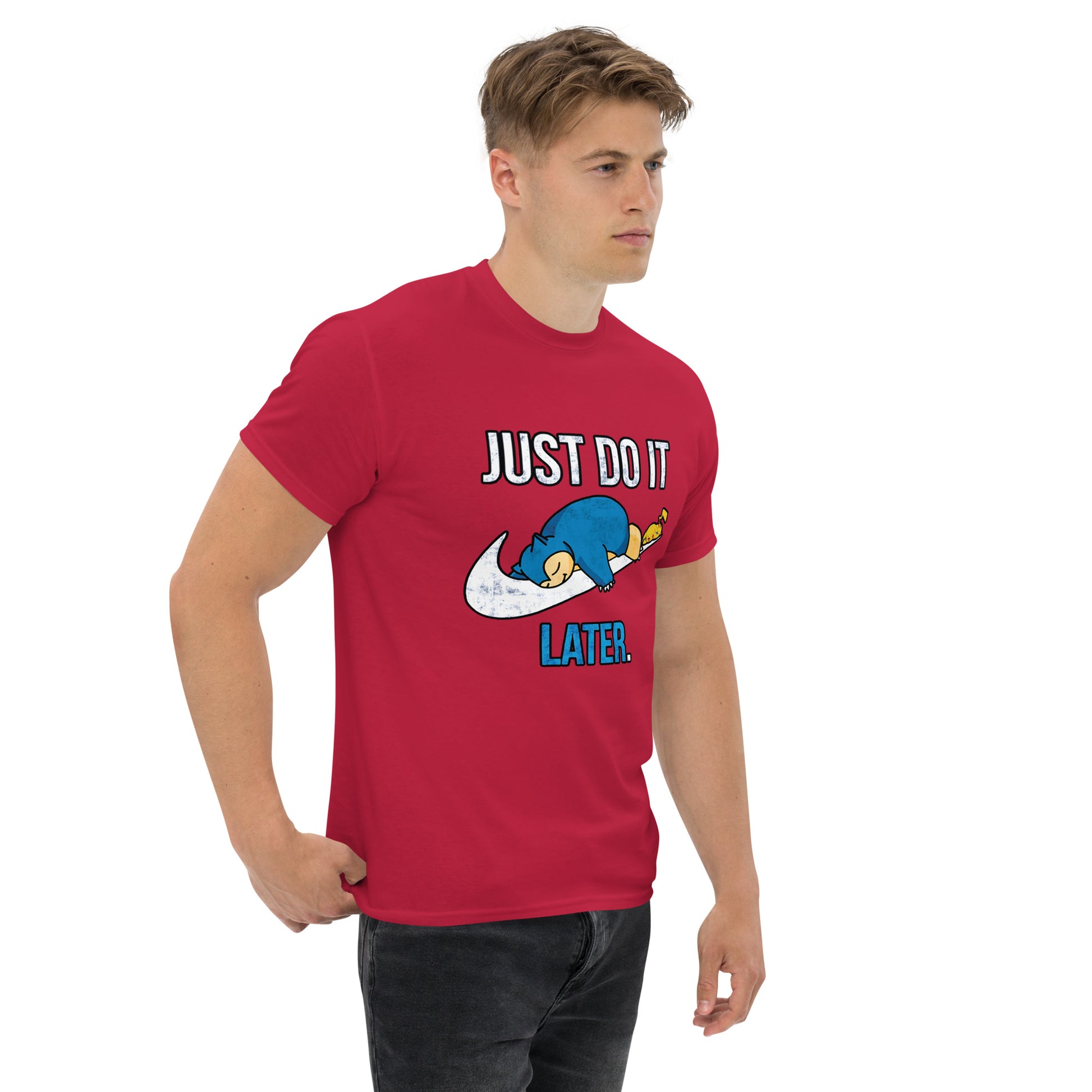 Just Do It Later T-Shirt Pika And Snorlax Sleeping Tee Funny Just Do IT Later Joke Unisex