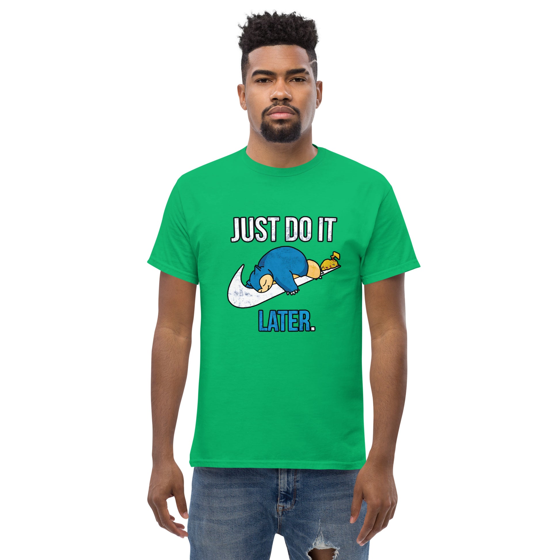 Just Do It Later T-Shirt Pika And Snorlax Sleeping Tee Funny Just Do IT Later Joke Unisex
