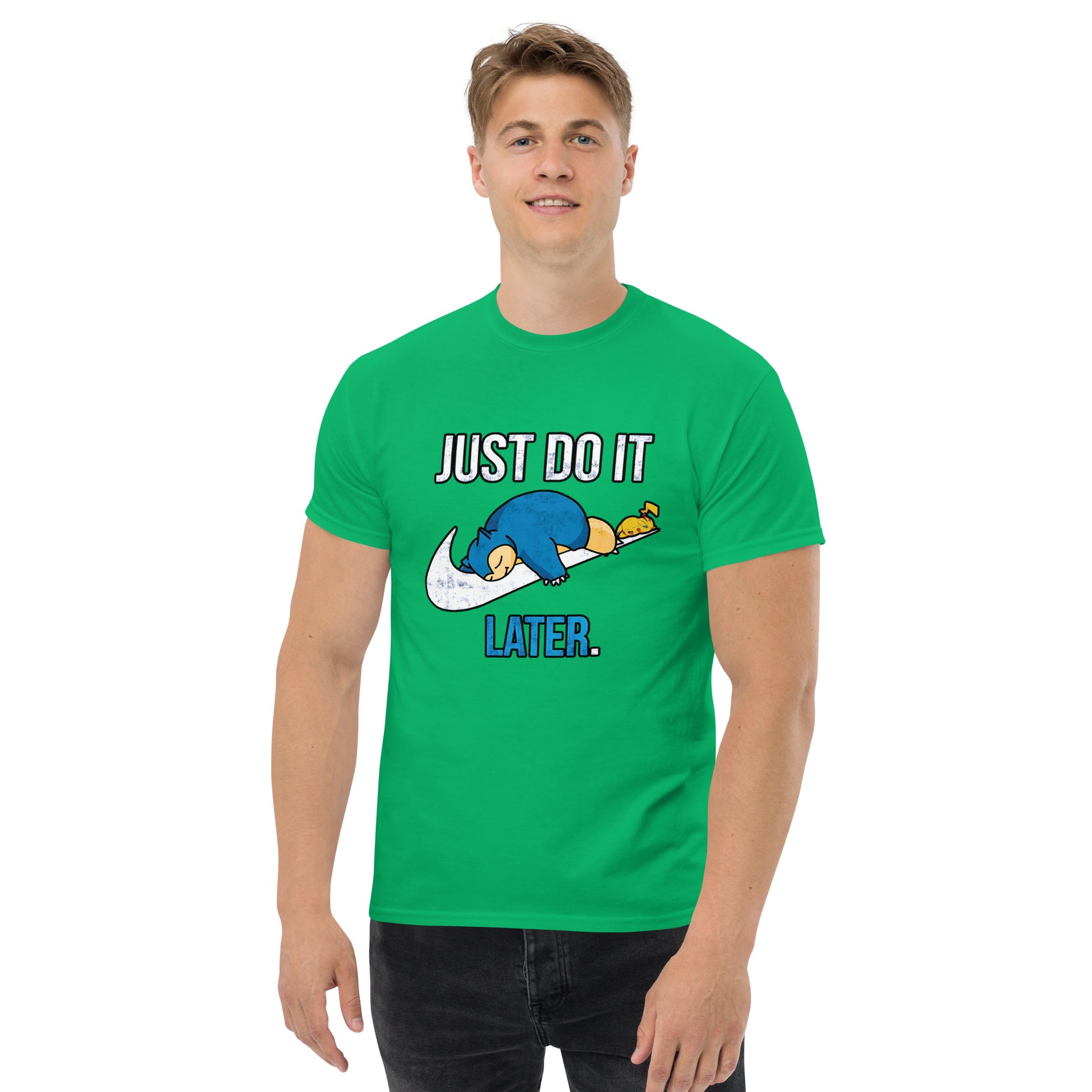 Just Do It Later T-Shirt Pika And Snorlax Sleeping Tee Funny Just Do IT Later Joke Unisex