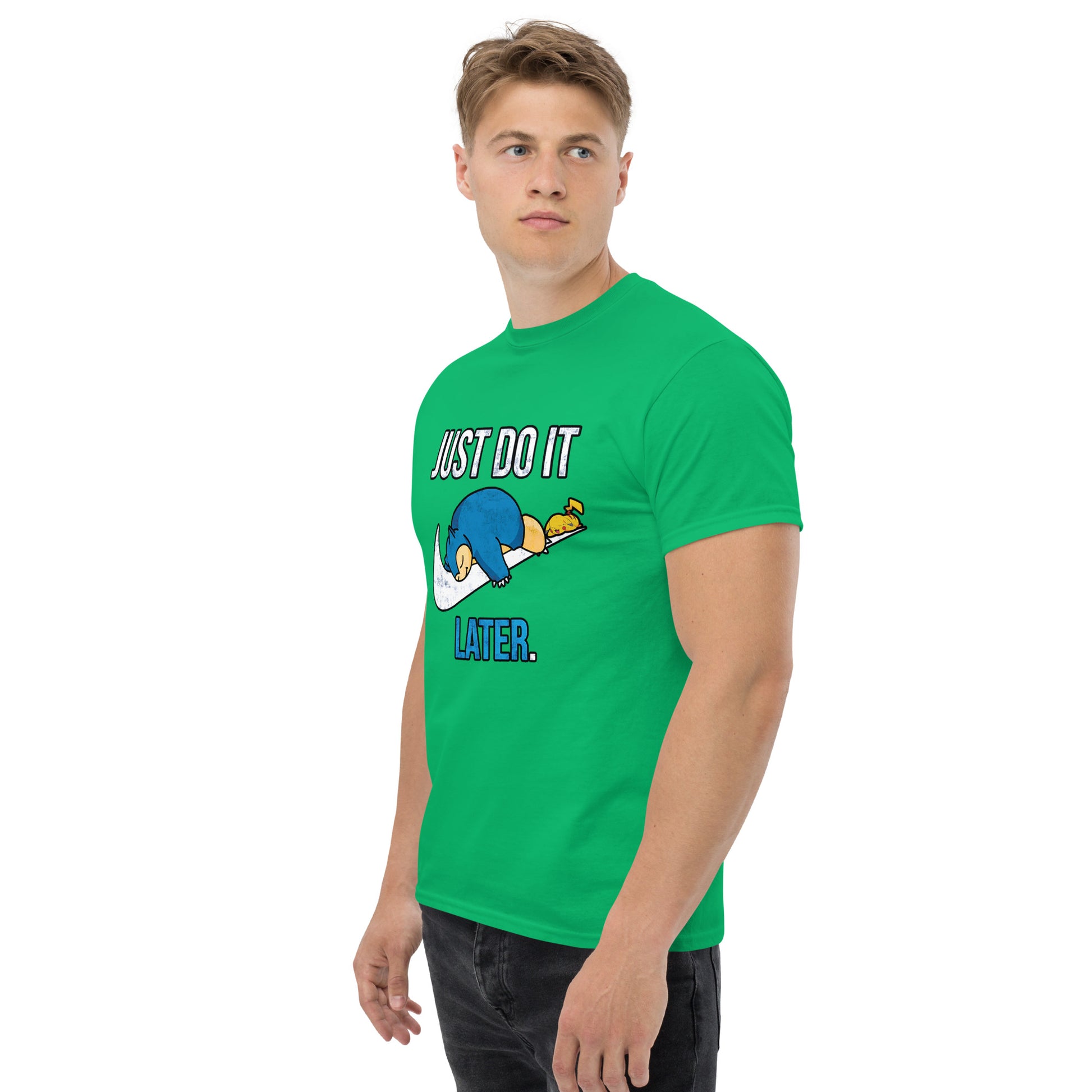 Just Do It Later T-Shirt Pika And Snorlax Sleeping Tee Funny Just Do IT Later Joke Unisex
