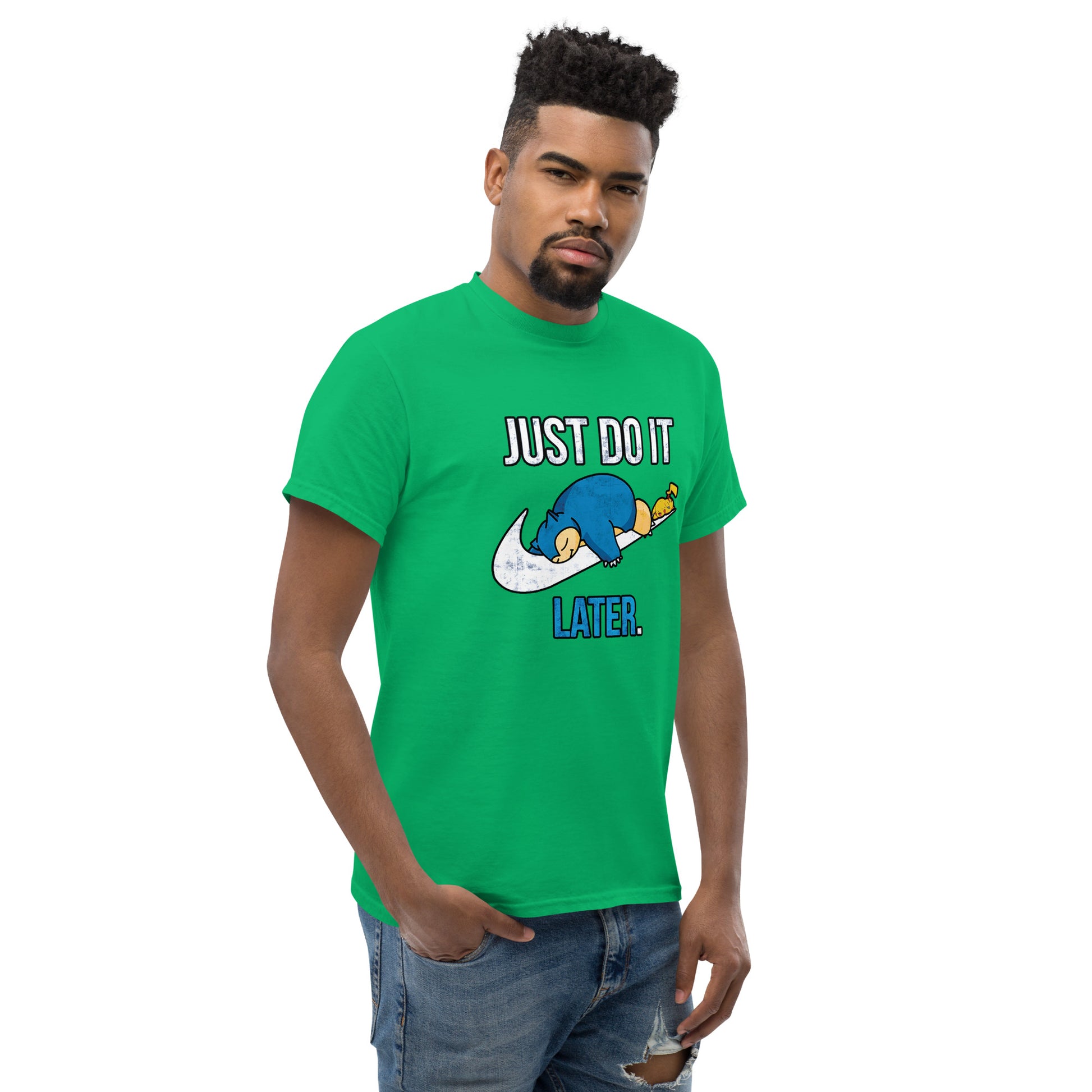 Just Do It Later T-Shirt Pika And Snorlax Sleeping Tee Funny Just Do IT Later Joke Unisex