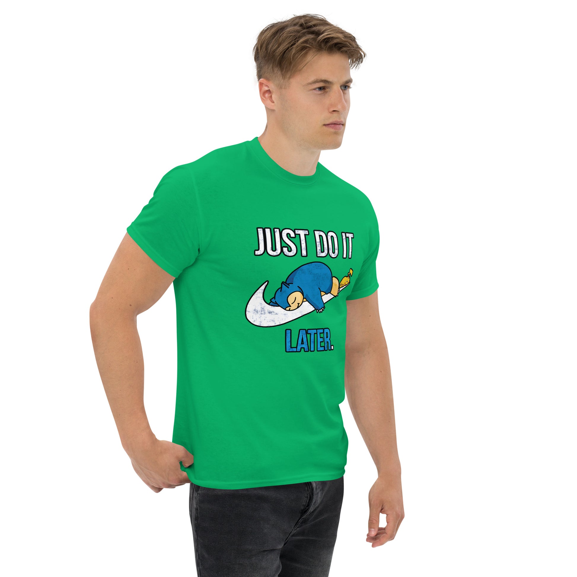 Just Do It Later T-Shirt Pika And Snorlax Sleeping Tee Funny Just Do IT Later Joke Unisex