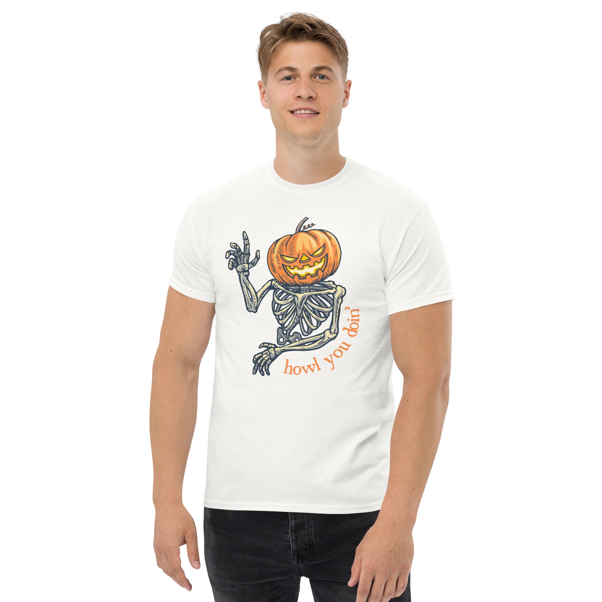 Howl You Doin' Shirt - Funny Halloween Skeleton Tee