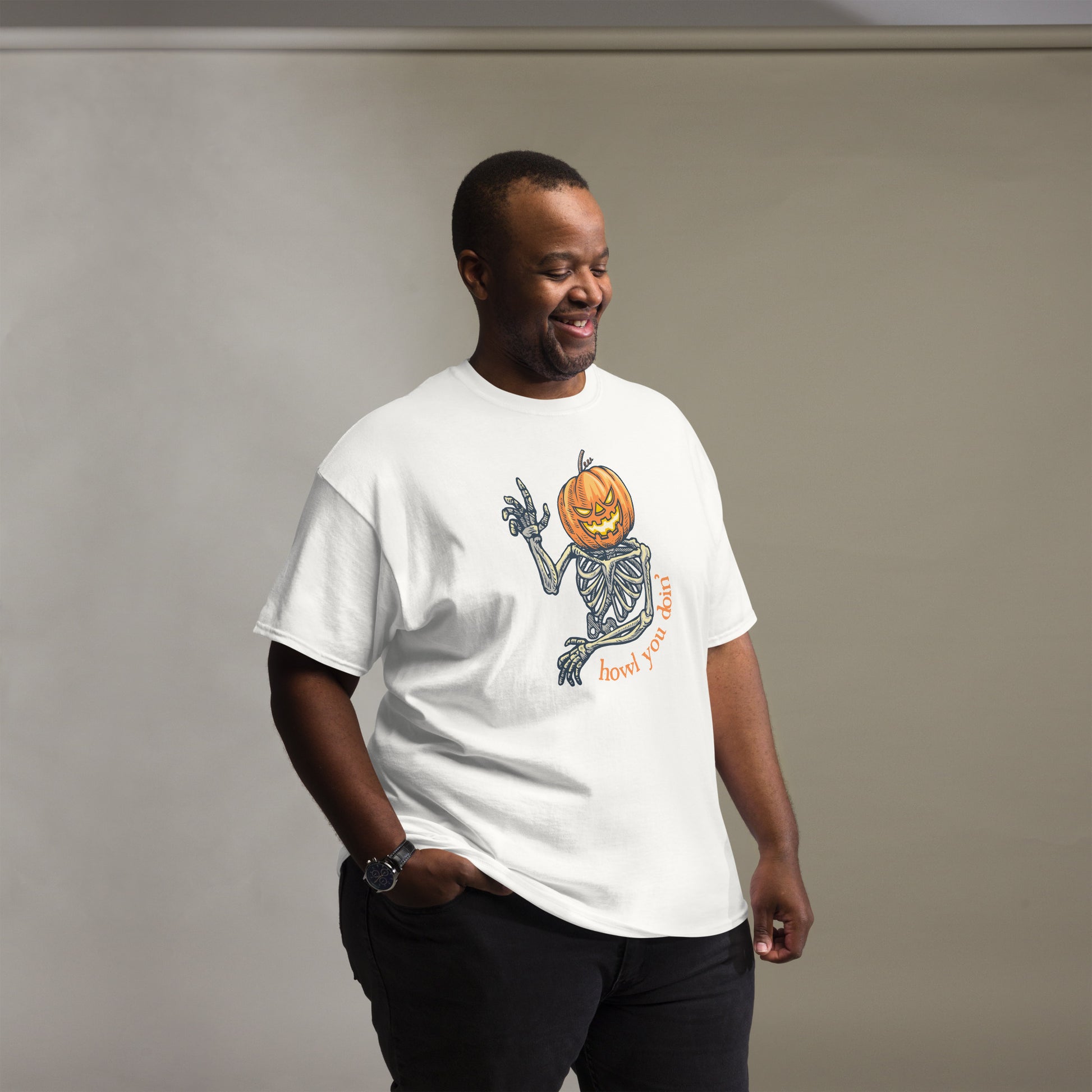 Howl You Doin' Shirt - Funny Halloween Skeleton Tee
