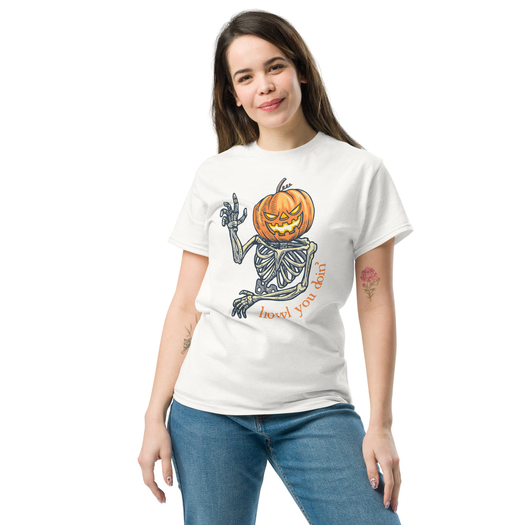 Howl You Doin' Shirt - Funny Halloween Skeleton Tee