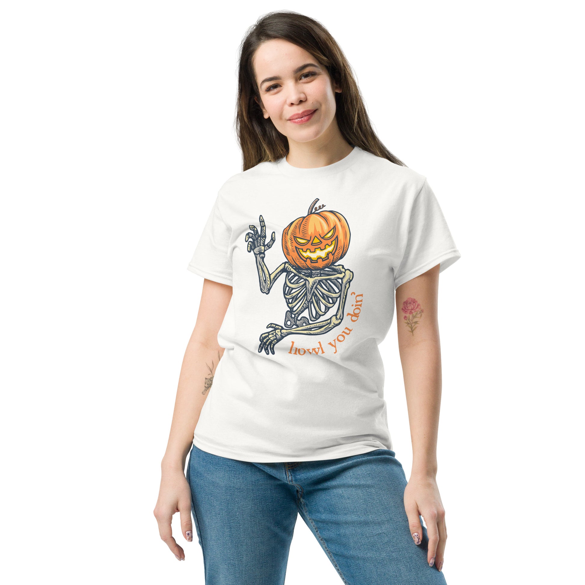 Howl You Doin' Shirt - Funny Halloween Skeleton Tee