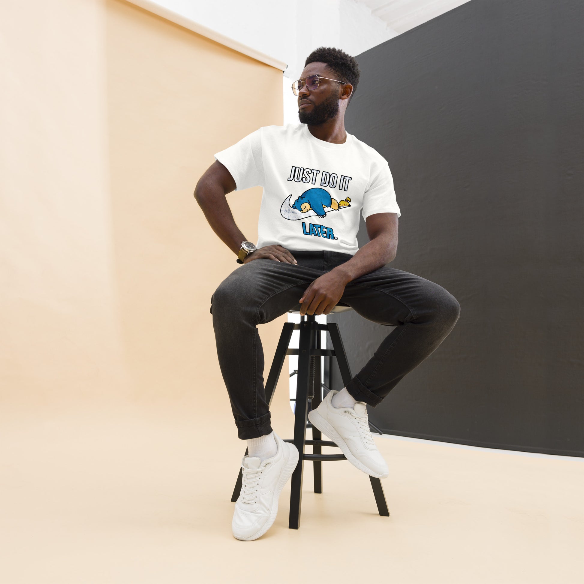 Just Do It Later T-Shirt Pika And Snorlax Sleeping Tee Funny Just Do IT Later Joke Unisex