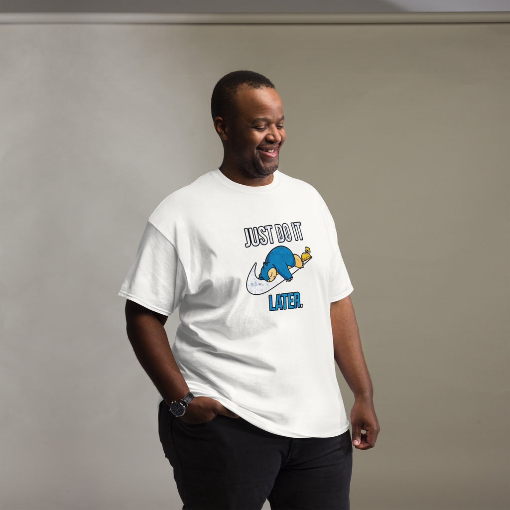 Just Do It Later T-Shirt Pika And Snorlax Sleeping Tee Funny Just Do IT Later Joke Unisex