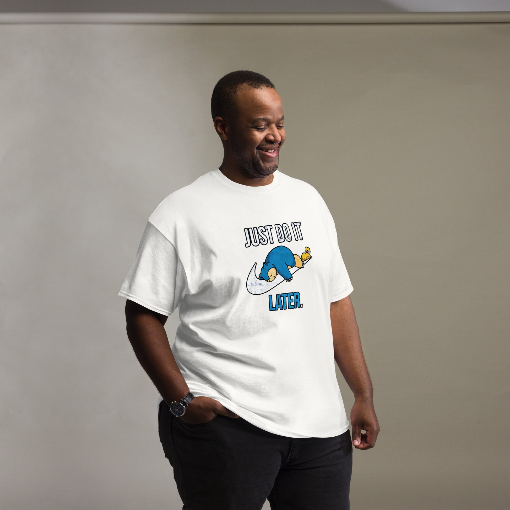 Just Do It Later T-Shirt Pika And Snorlax Sleeping Tee Funny Just Do IT Later Joke Unisex