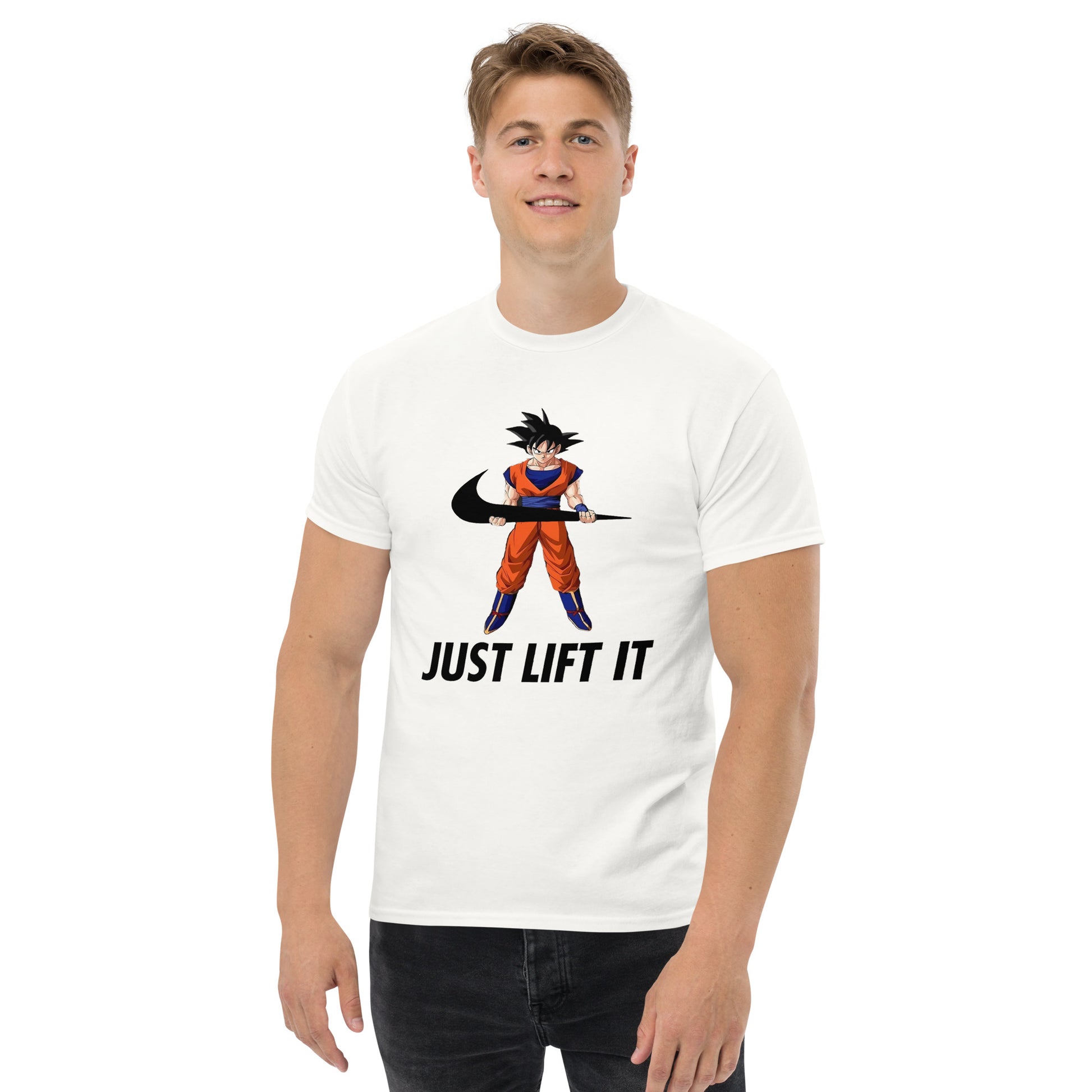 Just Lift It Dragon Super Anime Ball Goku Workout Motivation T-Shirt