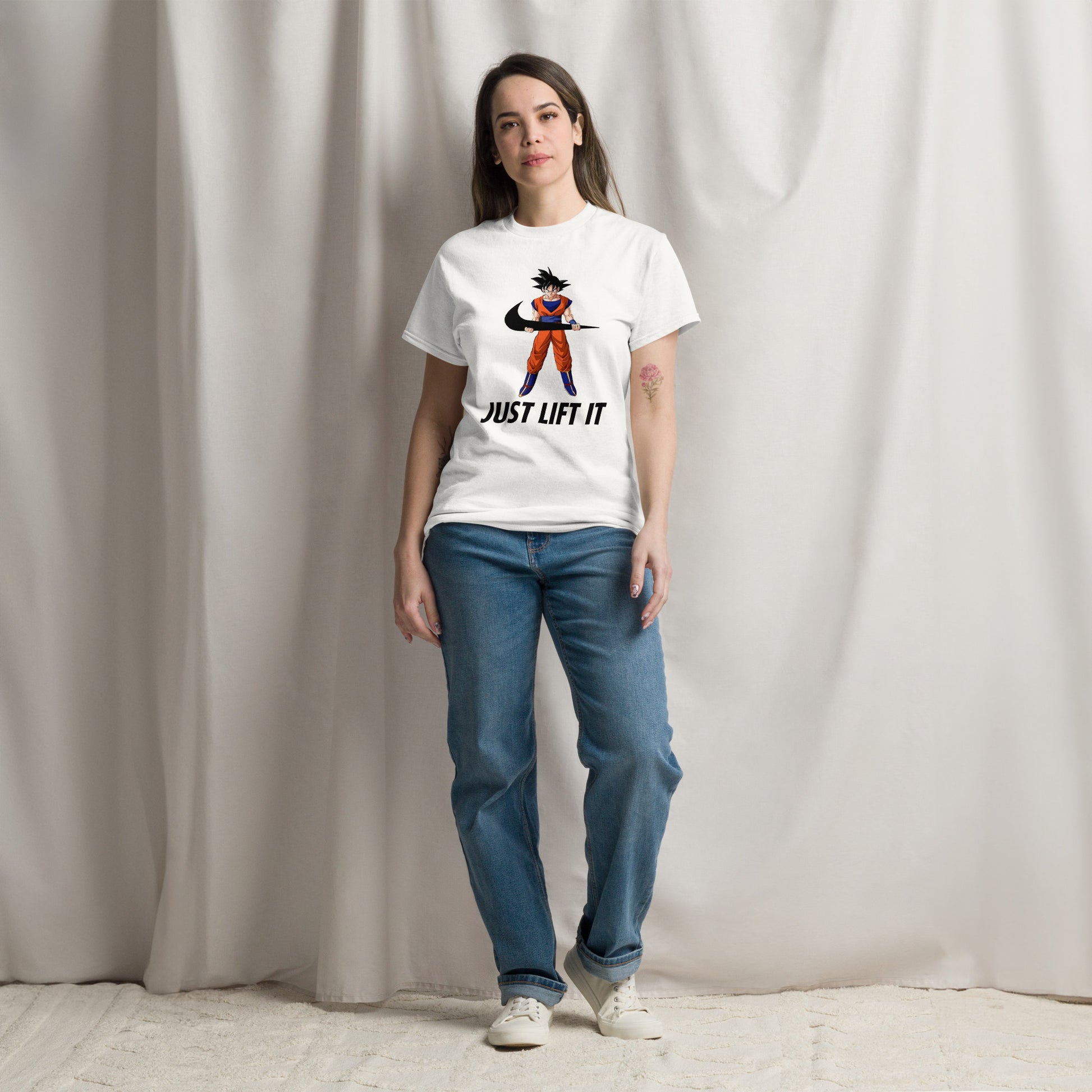 Just Lift It Dragon Super Anime Ball Goku Workout Motivation T-Shirt
