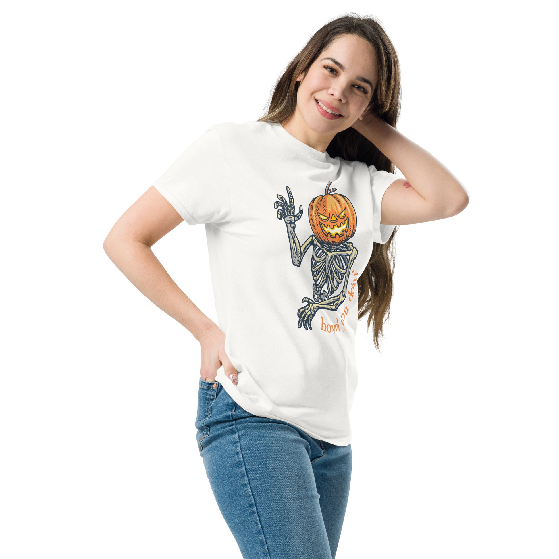 Howl You Doin' Shirt - Funny Halloween Skeleton Tee