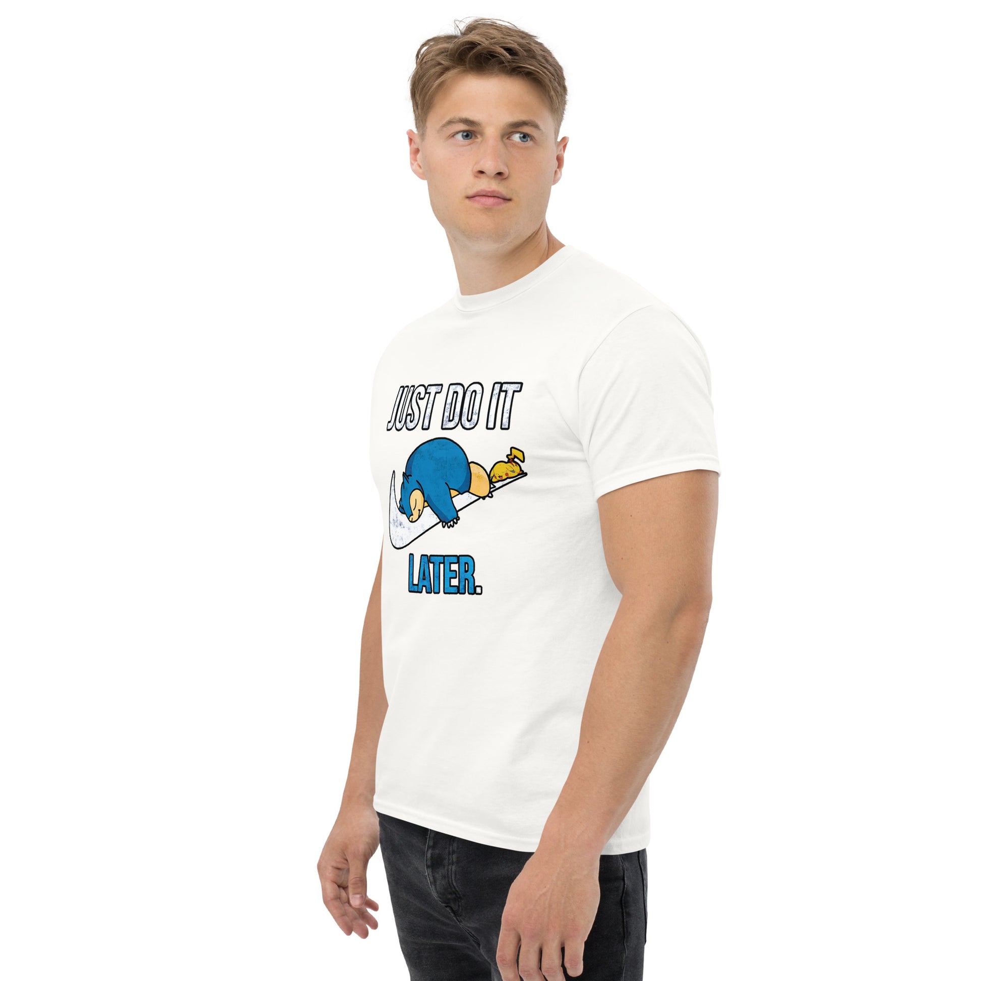 Just Do It Later T-Shirt Pika And Snorlax Sleeping Tee Funny Just Do IT Later Joke Unisex
