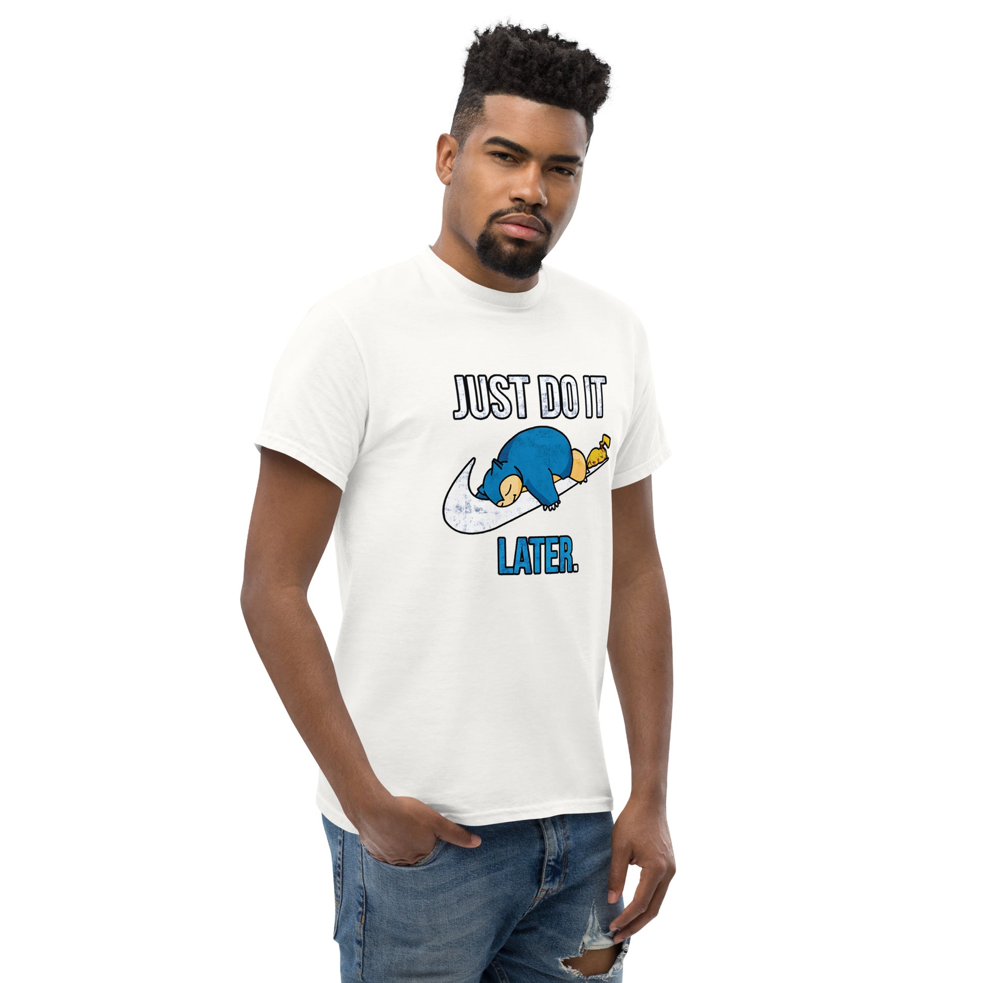 Just Do It Later T-Shirt Pika And Snorlax Sleeping Tee Funny Just Do IT Later Joke Unisex