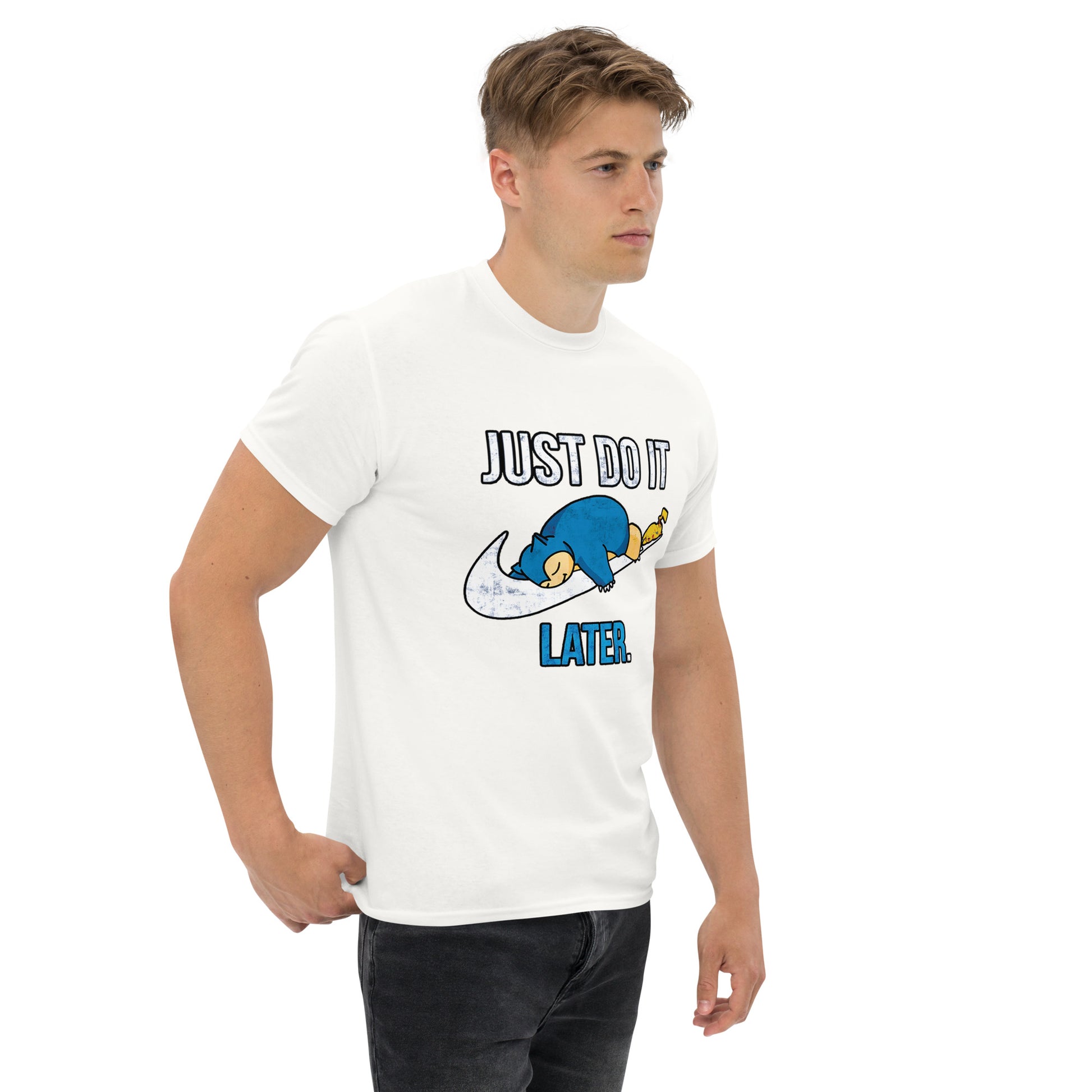 Just Do It Later T-Shirt Pika And Snorlax Sleeping Tee Funny Just Do IT Later Joke Unisex