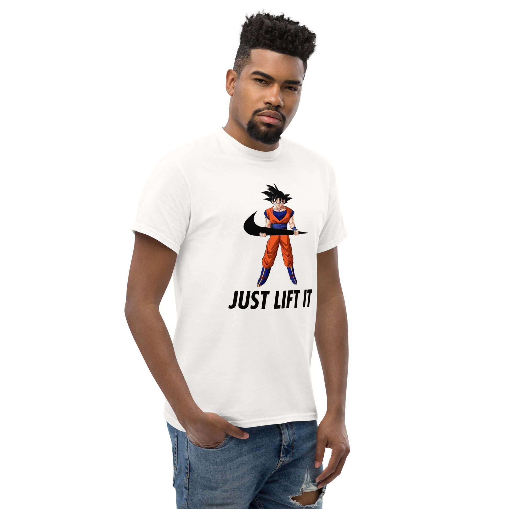 Just Lift It Dragon Super Anime Ball Goku Workout Motivation T-Shirt